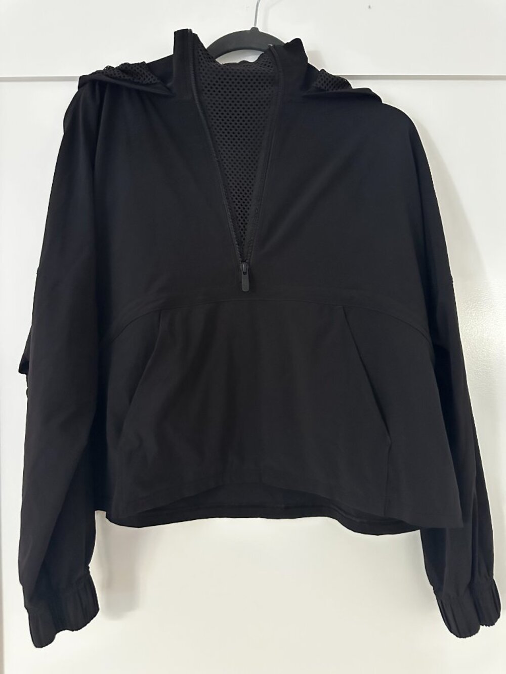 Lululemon Cropped Anorak Half-Zip Pullover- Black, Size 6 - Picture 3 of 7